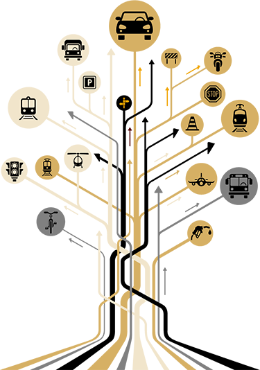 Illustration of a multiple arrows coming together